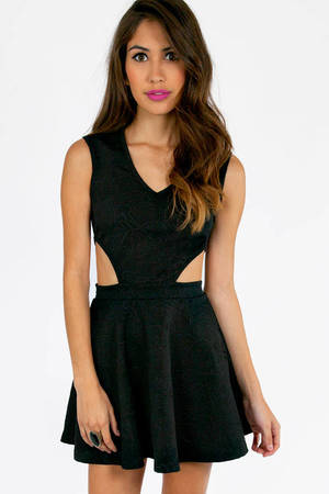 Bossy Side Cut Dress in Black - $18 | Tobi US