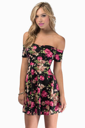 Kimberly Dress in Black Floral - $56 | Tobi US