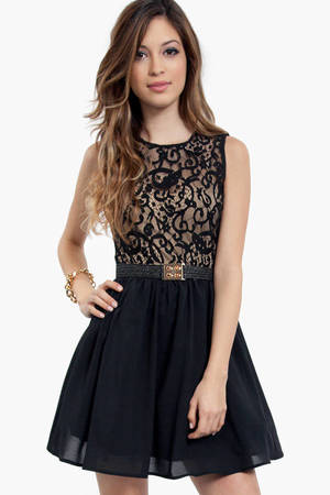 Lace Up Top Dress in Black - $15 | Tobi US