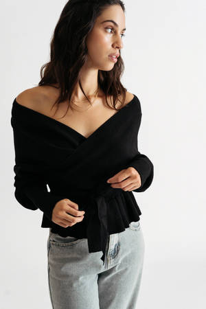 black wrap over jumper