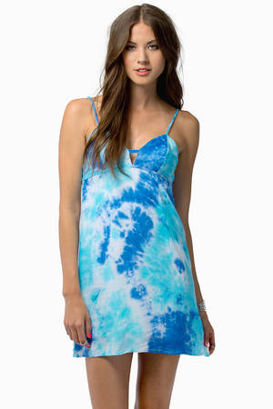 Dye Laughing Tank Dress in Blue Tie Dye - $29 | Tobi US