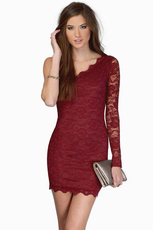 Shonti Lace Dress in Burgundy - $48 | Tobi US