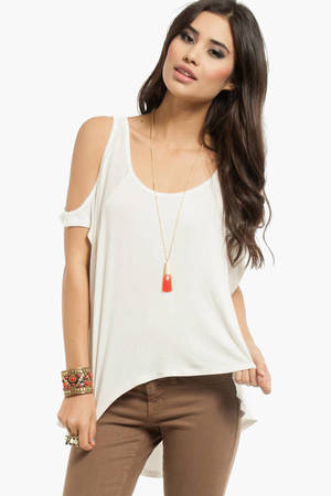 Making the Cut Out Top in Ivory - $13 | Tobi US