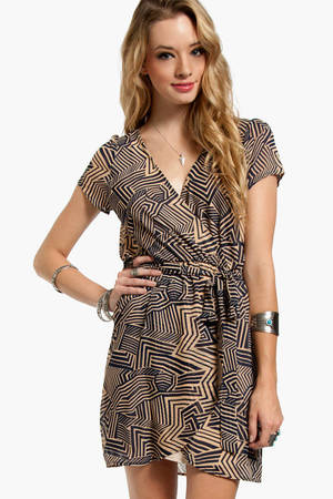 Be Cautious Wrap Dress in Navy - $50 | Tobi US
