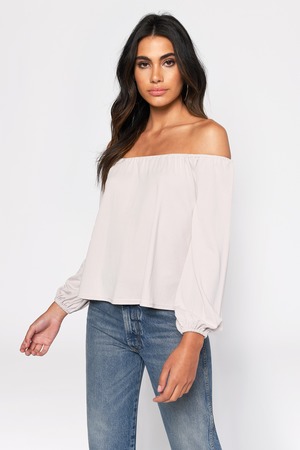 white flowy off shoulder top