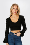 Knot Sorry Black Lace Up Crop Top