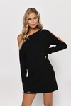 Olivia Black Cold Shoulder Sweater Dress