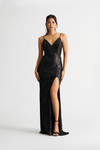 One Night Only Black Sequin Open Back Maxi Dress
