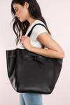 Melie Bianco Skylar Black Faux Leather Tote Bag
