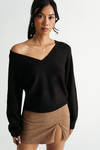 Try Me Out Black V-Neck Sweater