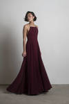 Last Touch Burgundy Lace-Up Maxi Dress