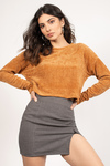 Don't Call Me Angel Camel Ribbed Top