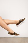 Gemma Camel Leopard Slip On Sneakers