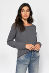 Abigail Charcoal Waffle Knit Top