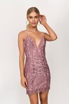 Taylor Dark Rose Lace Up Bodycon Dress 