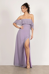 Into You Dusty Purple Ruffle Top Maxi Dress