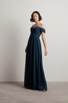 Adrienne Emerald Off Shoulder Maxi Dress