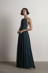 Last Touch Emerald Lace-Up Maxi Dress