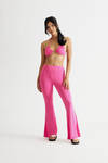 Minga Fuchsia Pink Bikini Top And Flared Pants Set