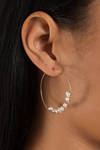 Mya Gold Pearl Trim Hoop Earrings