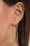 Shine On Gold Rhinestone Hoop Earrings
