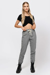 Chilled Heather Grey Lace Up Joggers