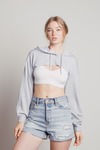 Lost And Found Heather Grey Ultra Cropped Hoodie Sweatshirt