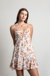 Summer Daze Ivory Multi Floral Wrinkle Gauze Dress