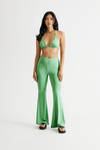 Minga Kelly Green Bikini Top And Flared Pants Set