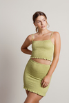 Day Fun Kiwi Green Smocked Cami Top And Skirt Set