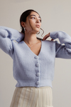 Cute As A Button Light Blue Sweater Cardigan