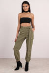 Private Kelly Light Olive Belted Cargo Pants