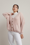 Sing Softly Light Pink Pockets Sweater Cardigan