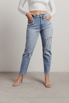 Atwater Village Light Wash High Rise Distressed Relaxed Crop Jeans