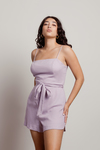 Sunset at the Beach Lilac Belted Romper