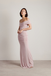 Fall For Me Mauve Ruched Bodycon Mermaid Maxi Dress
