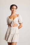 Find Me Again Oatmeal Crop Top and Tiered Skirt Set