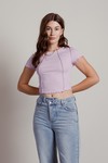 No Drama Orchid Ribbed Reverse Exposed Stitch Crop Top
