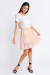 Simply Yours Peach Lace Skater Skirt