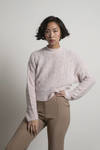 Casandra Pink Mock Neck Fuzzy Sweater