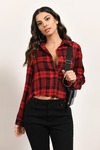 Check On It Red and Black Plaid Button Down Shirt