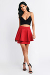 Elevate Red Peplum Skirt