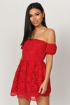 My Lace My Rules Red Skater Dress