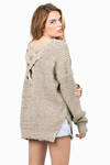 Don't Cross Me Knit Sweater in Taupe