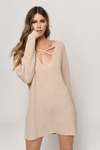 Don't Let Me Down Toast Sweater Dress