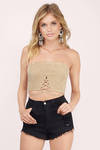 Only You Toast Genuine Suede Crop Top