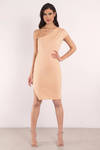 Finders Keepers Diagonal Wheat Bodycon Dress