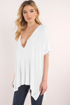 Alley White Plunging Tee