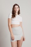 Be Essential White Micro Ribbed Crop Tee