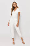 Belgium White Belted Cropped Pants